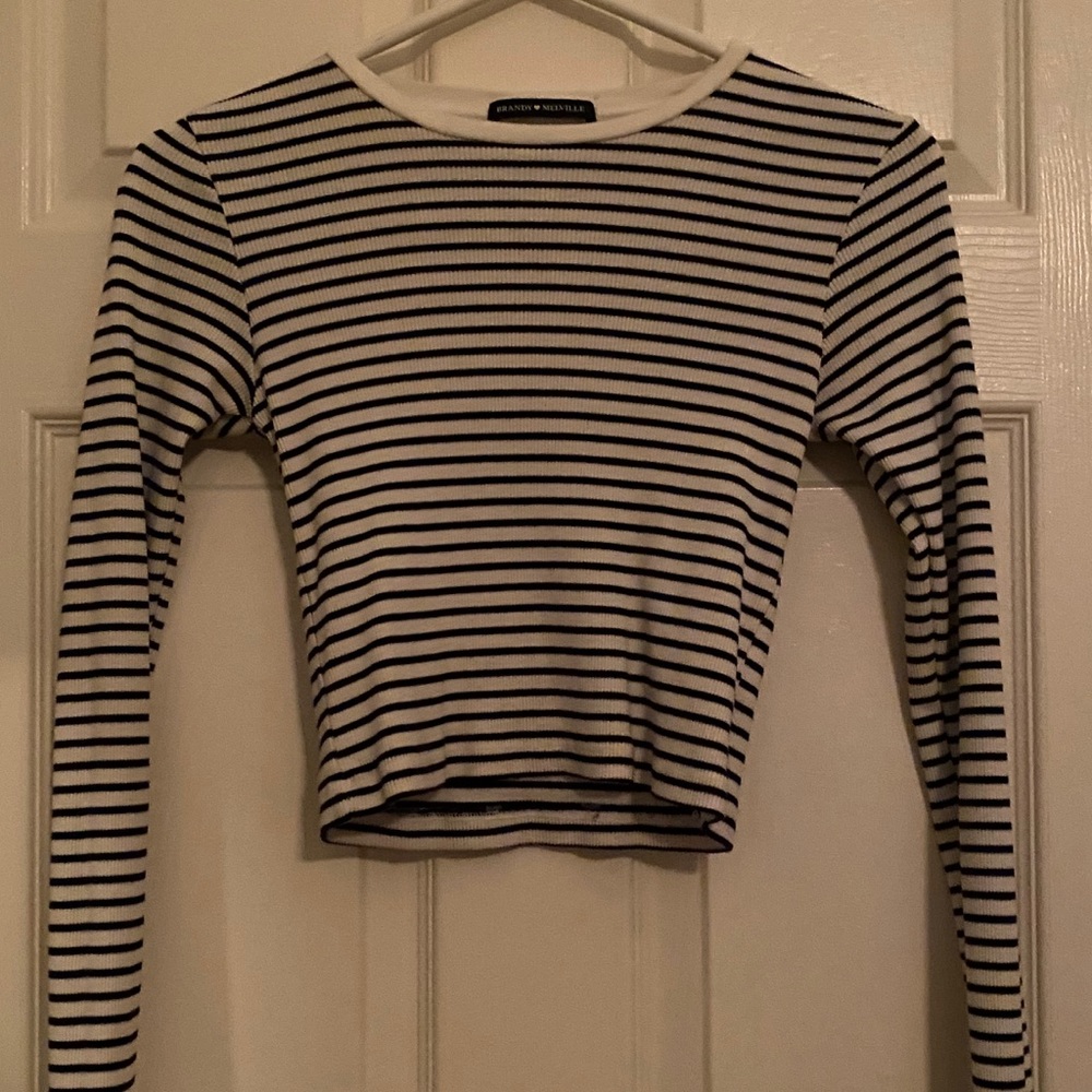 Brandy Striped Cropped Long Sleeve
